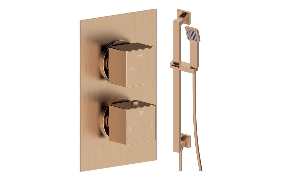 Smick Square Shower Valve & Kit - Brass, Black, Chrome, Bronze