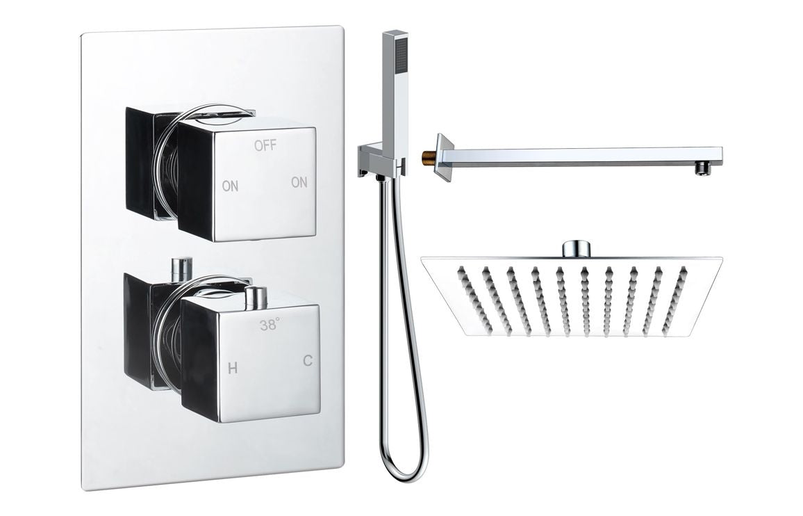 Smick Square Shower Valve & Kit - Brass, Black, Chrome, Bronze