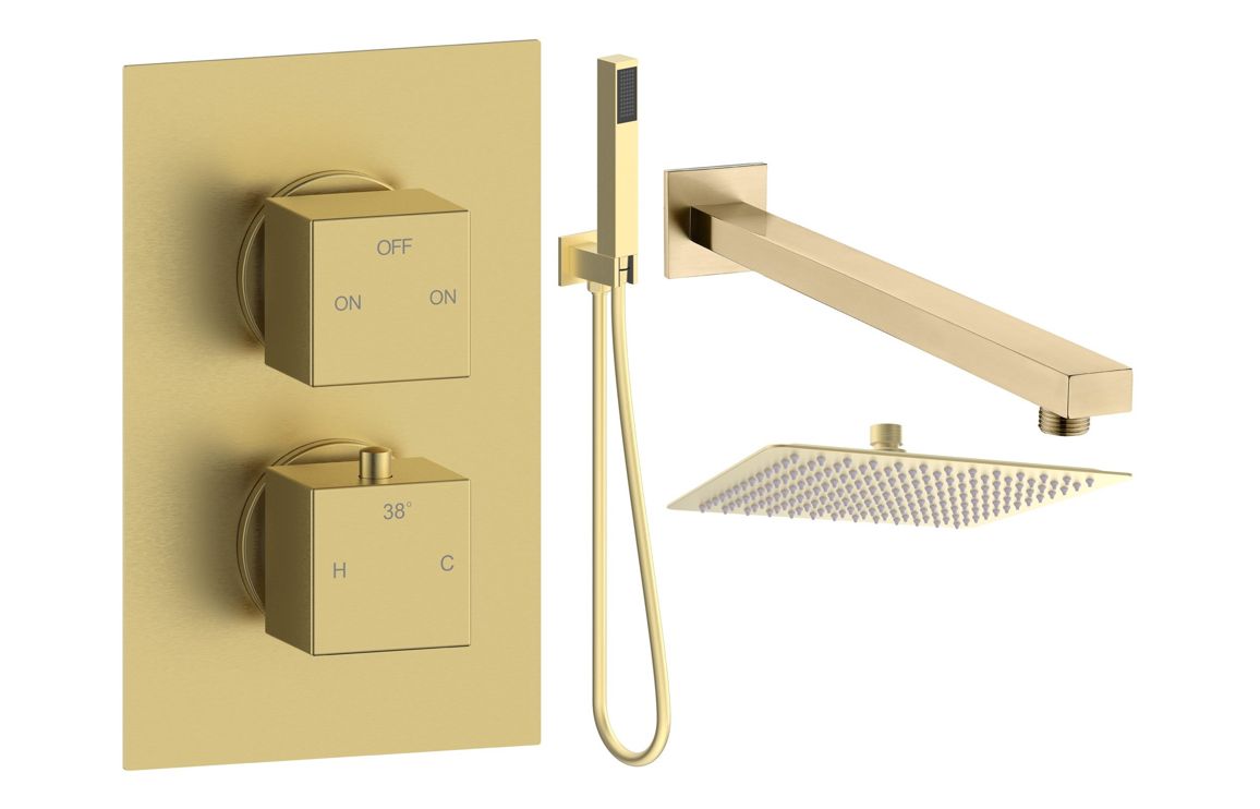 Smick Square Shower Valve & Kit - Brass, Black, Chrome, Bronze