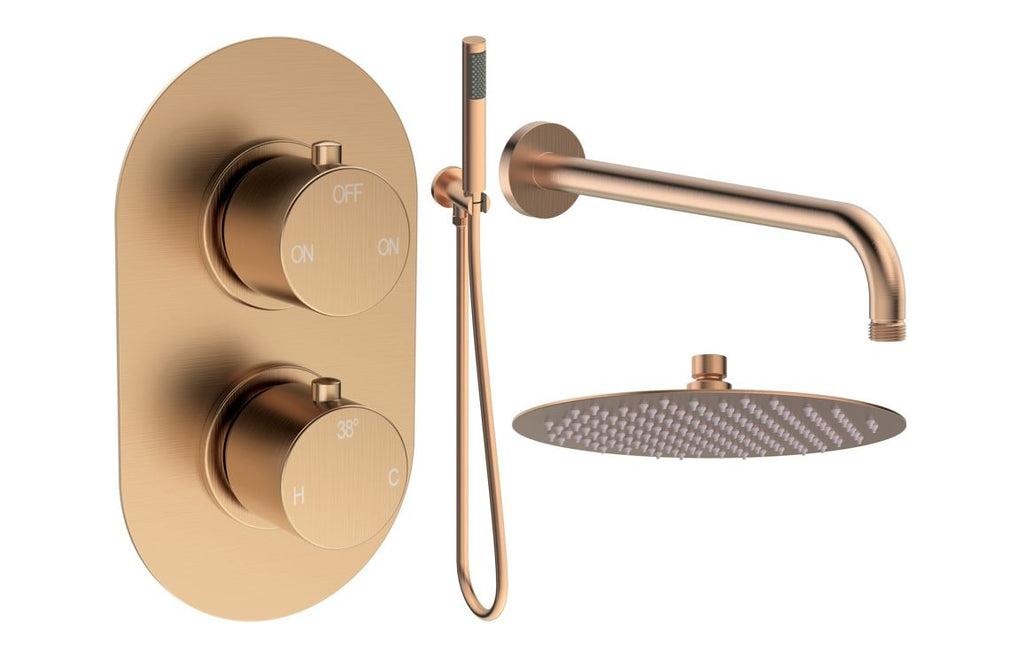 Vira Round Shower Valve & Kit - Brass, Black, Bronze, Chrome