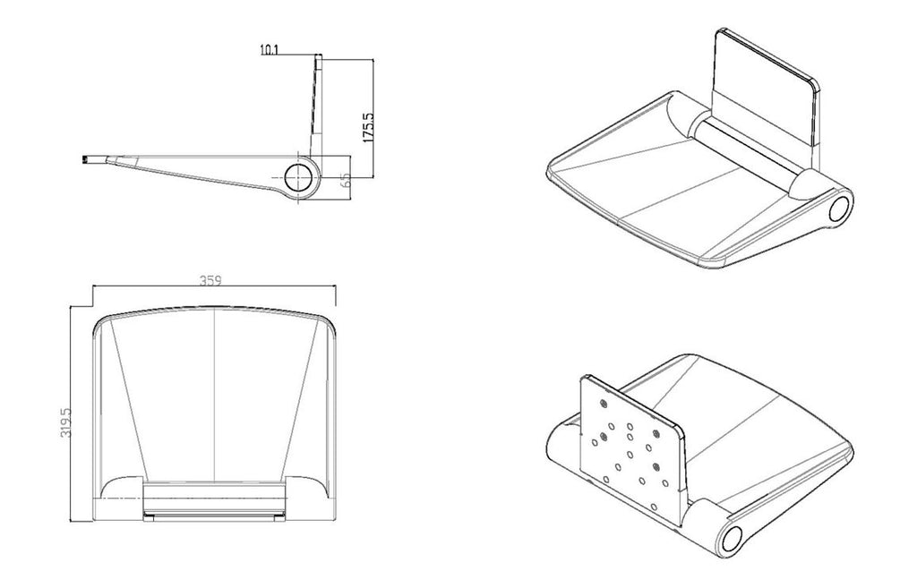 Shower Seat - Black, White