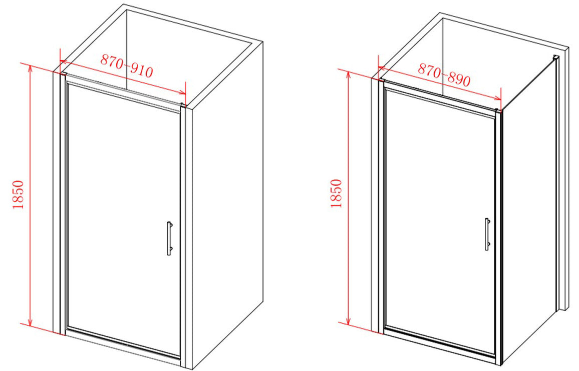 Lux Infold Shower Door - Chrome