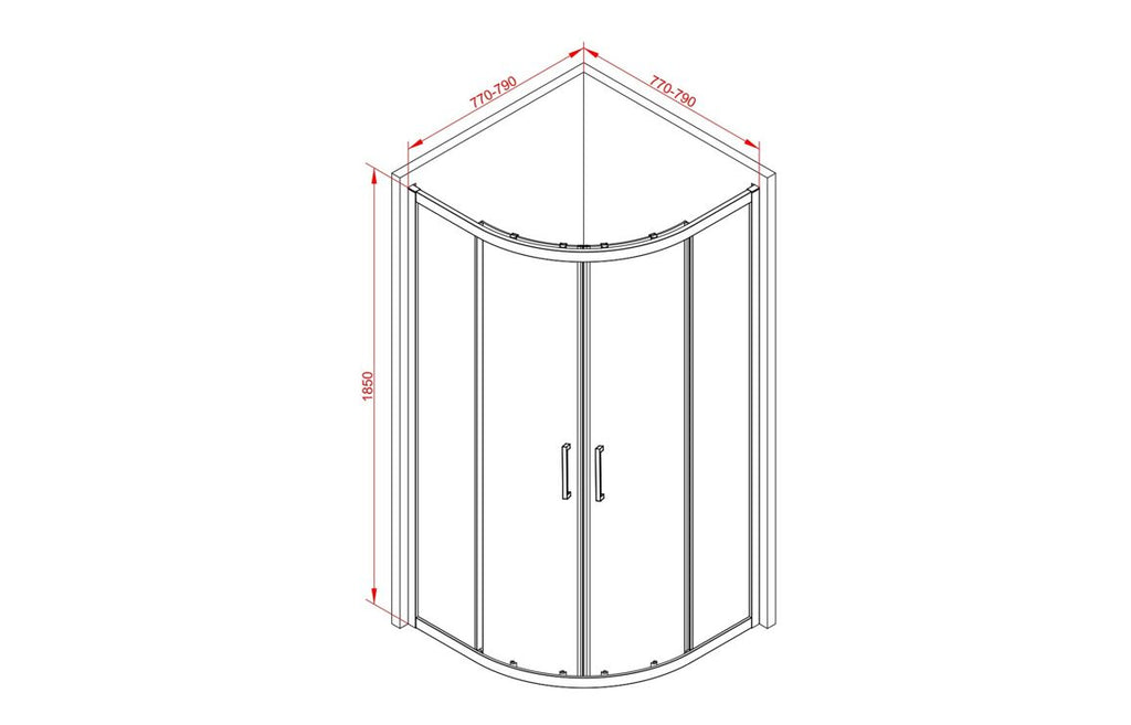 Lux 2 Door Quadrant - Brushed Brass, Black, Chrome