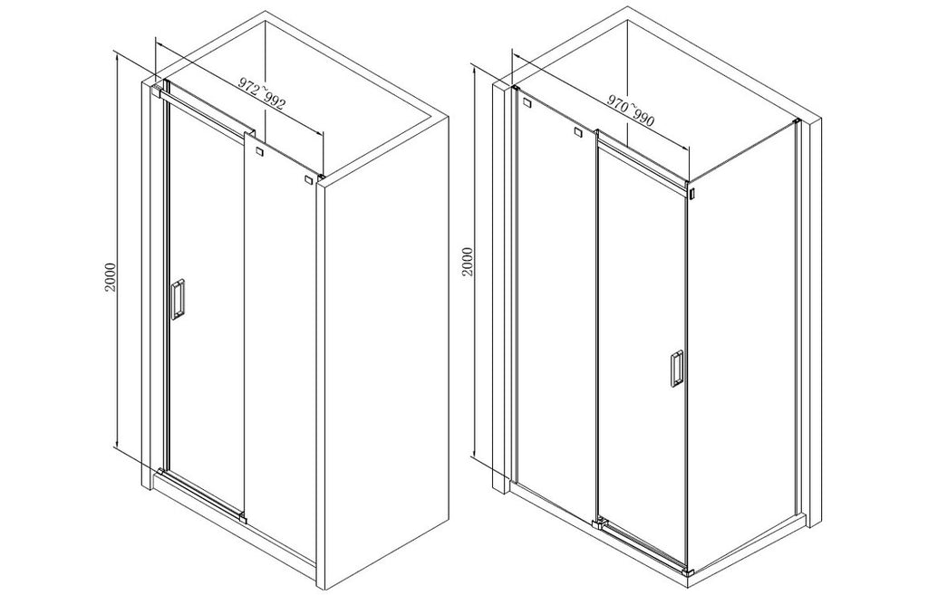 Diwa Semi-Framed Sliding Shower Door - Chrome