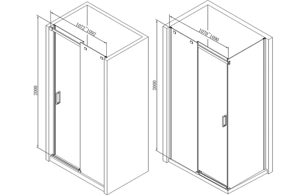 Diwa Semi-Framed Sliding Shower Door - Chrome