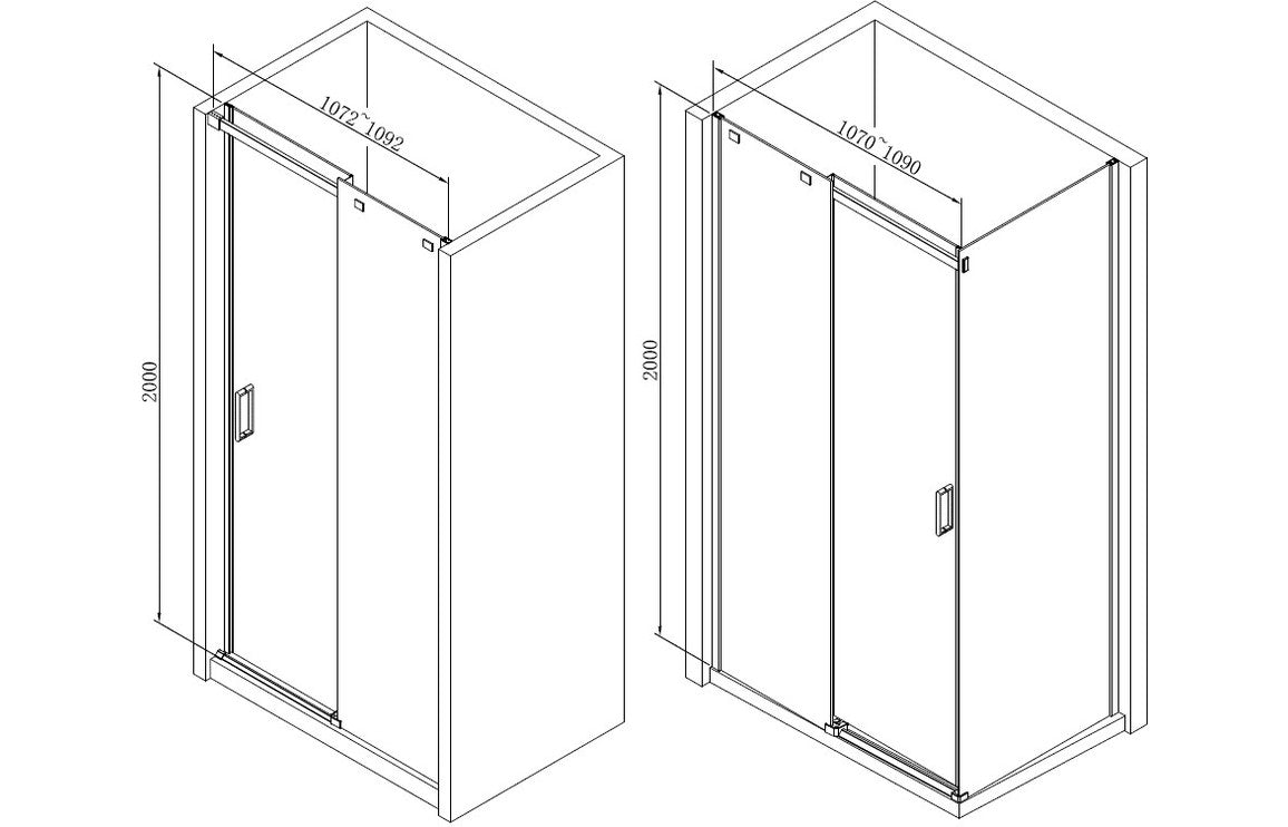 Diwa Semi-Framed Sliding Shower Door - Chrome