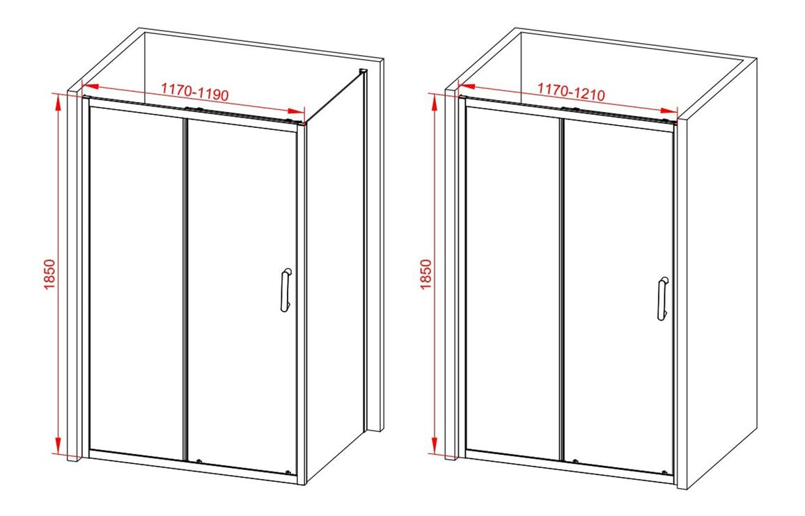 Lux Sliding Shower Door - Brushed Brass, Black, Chrome