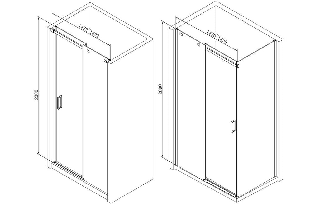 Diwa Semi-Framed Sliding Shower Door - Chrome