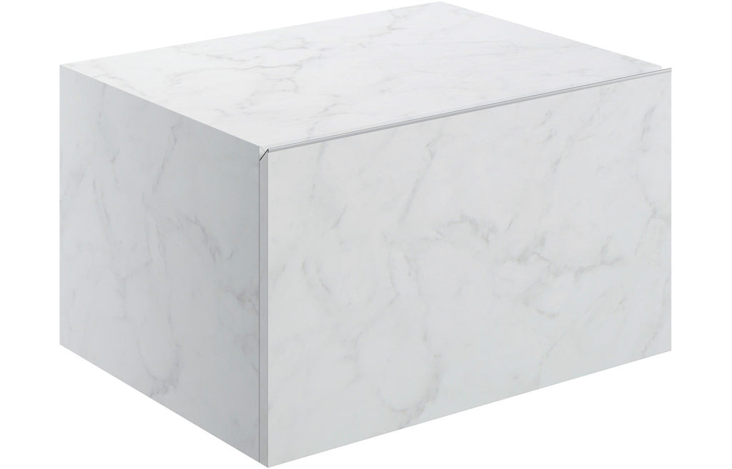 Agro 600/800mm Wall Hung Unit & Shelf - White Marble
