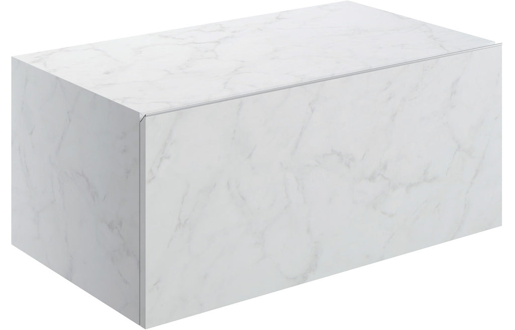 Agro 600/800mm Wall Hung Unit & Shelf - White Marble