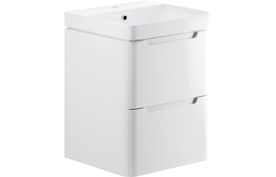 Gata 500/600/800mm Floorstanding/ Wall Hung Unit & Basin - Gloss White
