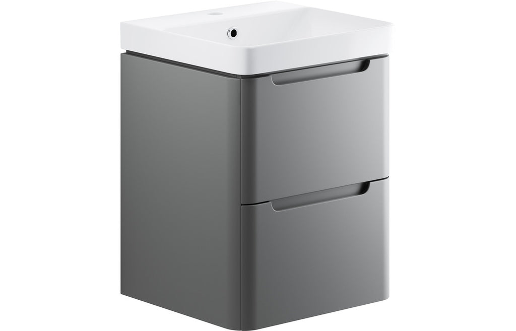 Gata 500/600/800mm Floorstanding/ Wall Hung Unit & Basin - Matt Grey