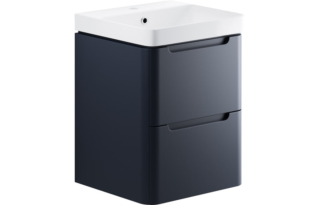 Gata 500/600/800mm Floorstanding/ Wall Hung Unit & Basin - Matt Indigo Blue