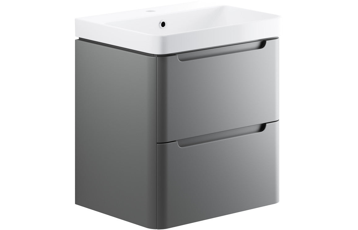 Gata 500/600/800mm Floorstanding/ Wall Hung Unit & Basin - Matt Grey