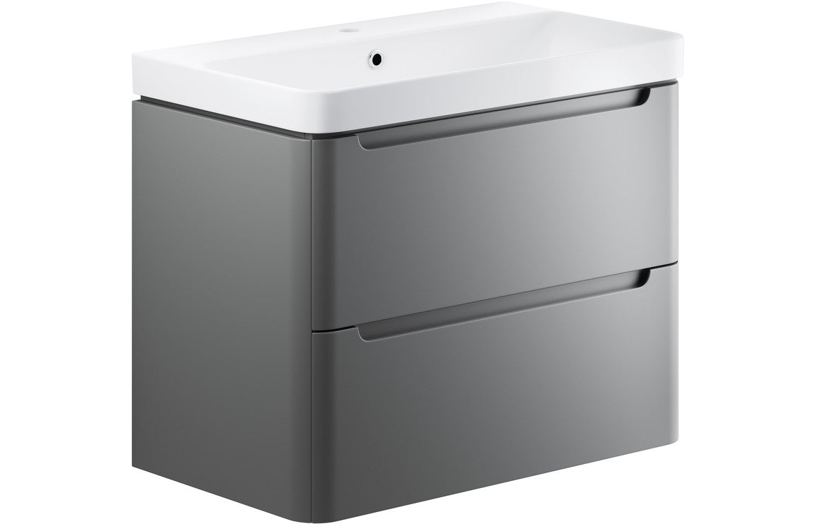 Gata 500/600/800mm Floorstanding/ Wall Hung Unit & Basin - Matt Grey