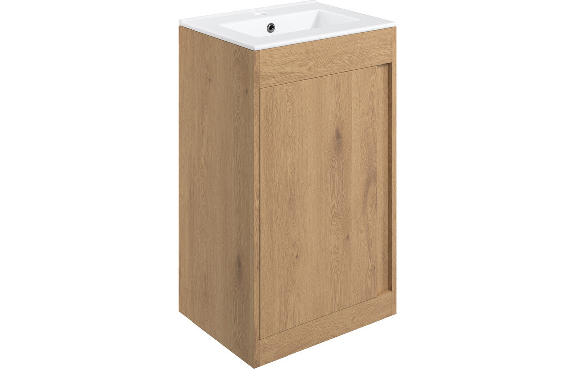 Aire 400/500mm Floorstanding/ Wall Hung Unit & Basin - Seville Oak