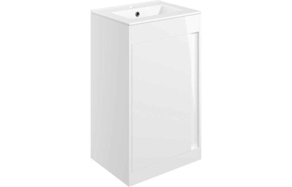 Aire 400/500mm Floorstanding/ Wall Hung Unit & Basin - White Gloss