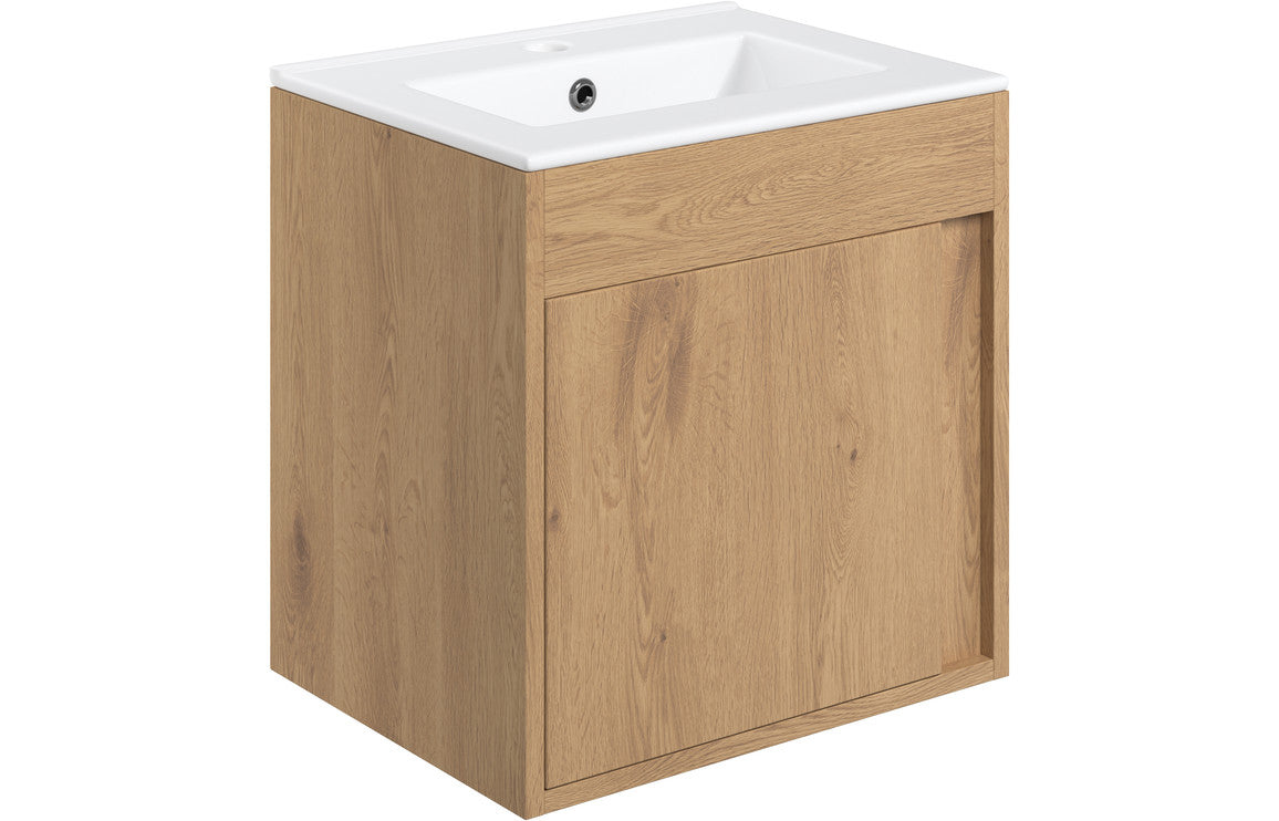 Aire 400/500mm Floorstanding/ Wall Hung Unit & Basin - Seville Oak