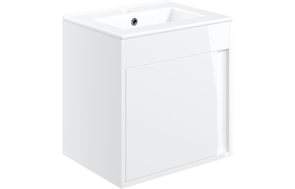 Aire 400/500mm Floorstanding/ Wall Hung Unit & Basin - White Gloss