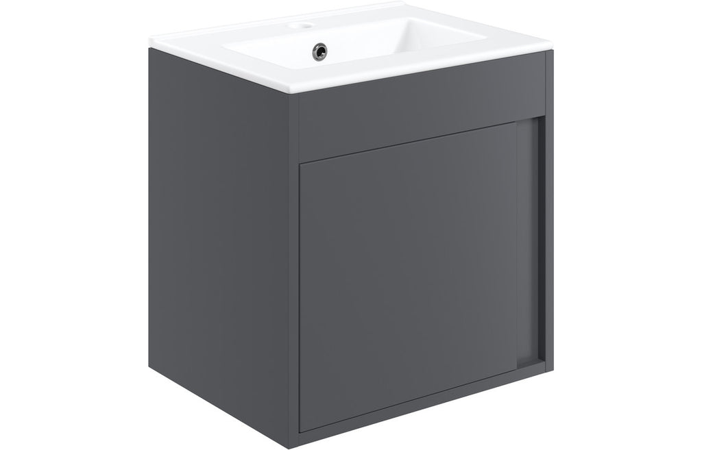 Aire 400/500mm Floorstanding/ Wall Hung Unit & Basin - Matt Graphite Grey