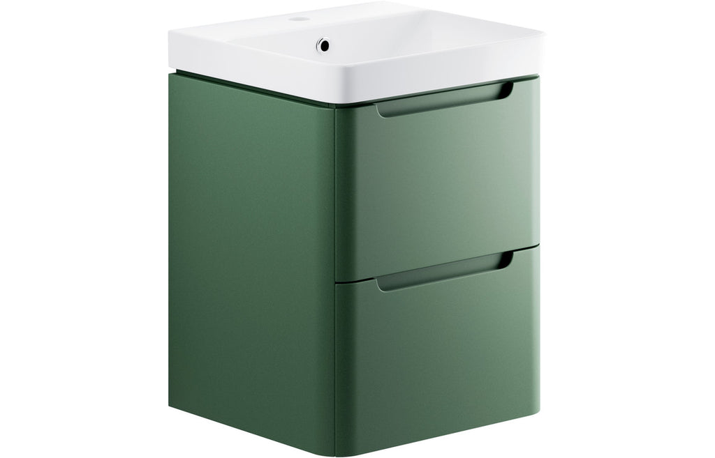 Gata 500/600/800mm Floorstanding/ Wall Hung Unit & Basin - Matt Sage Green