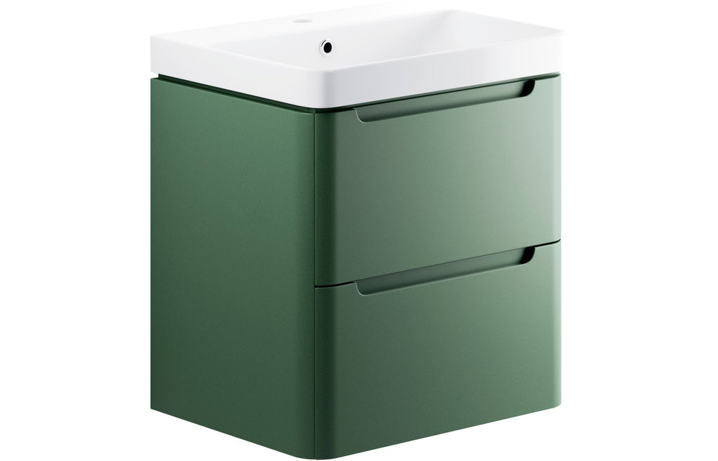 Gata 500/600/800mm Floorstanding/ Wall Hung Unit & Basin - Matt Sage Green