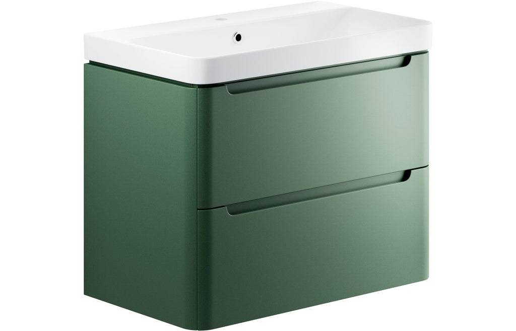 Gata 500/600/800mm Floorstanding/ Wall Hung Unit & Basin - Matt Sage Green