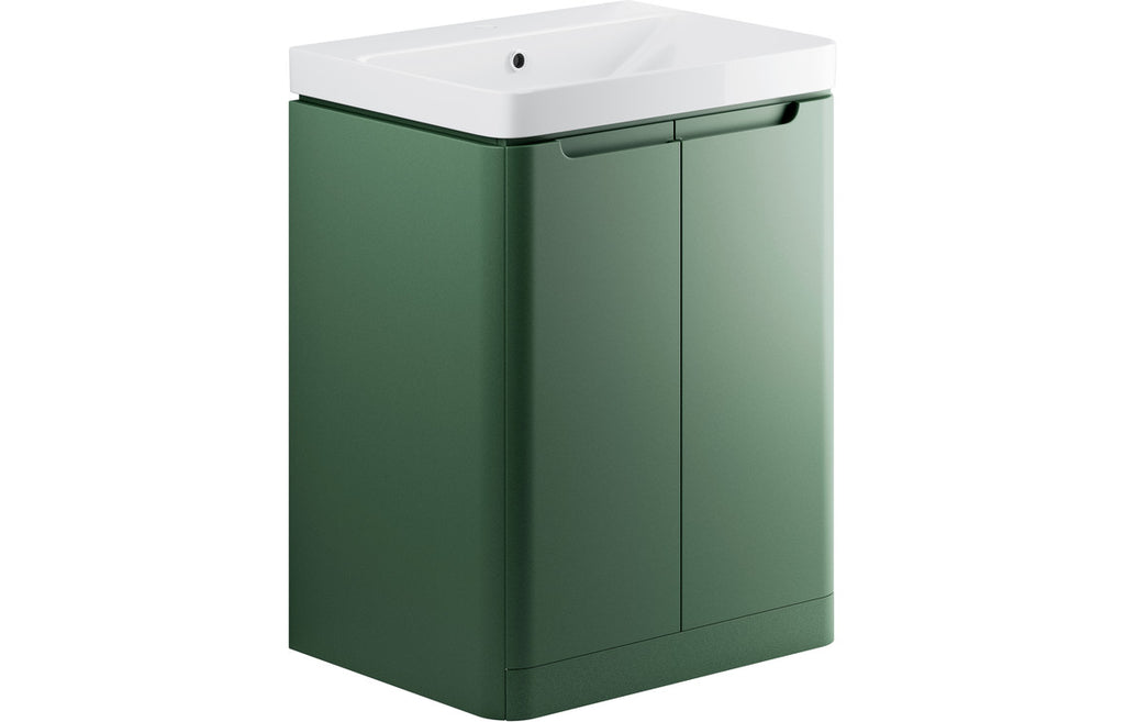 Gata 500/600/800mm Floorstanding/ Wall Hung Unit & Basin - Matt Sage Green