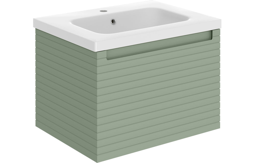 Allure 600/800mm Wall Hung Unit & Basin/ Worktop - Matt Green Willow