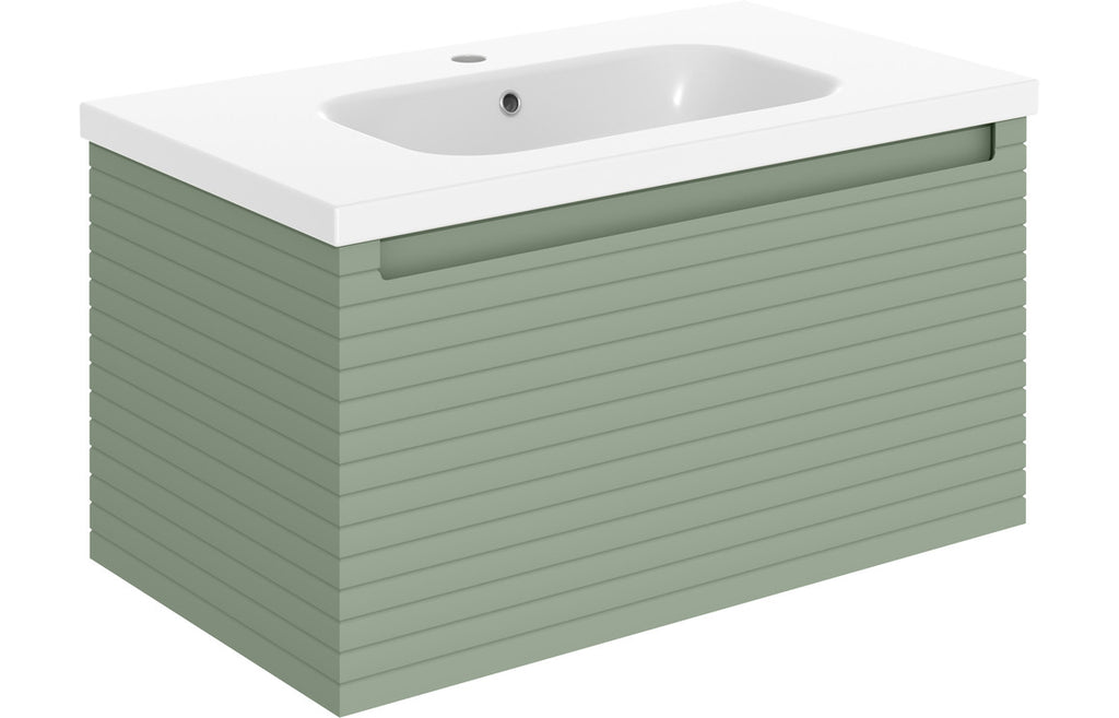 Allure 600/800mm Wall Hung Unit & Basin/ Worktop - Matt Green Willow