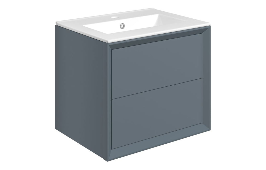 Deba 600/800/1200mm Wall Hung Unit & Basin - Matt Storm Blue