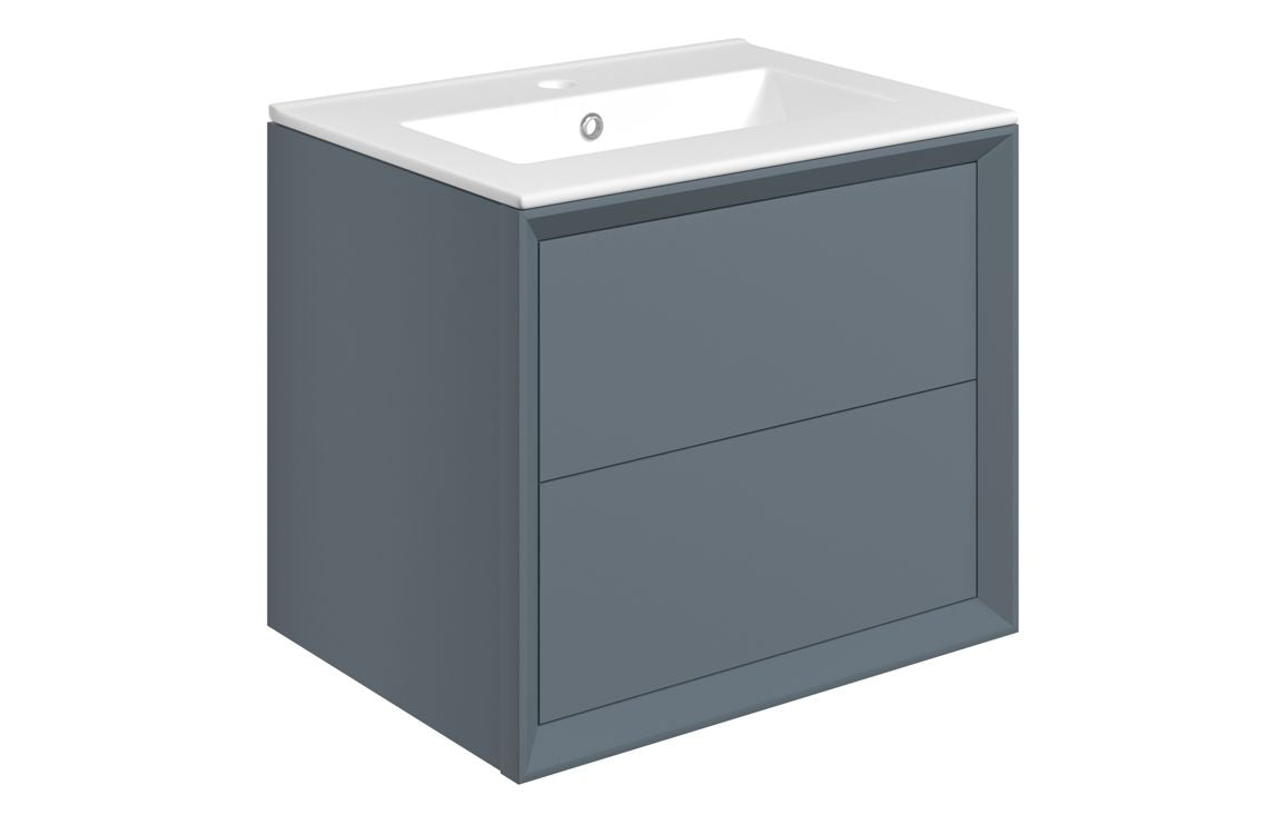 Deba 600/800/1200mm Wall Hung Unit & Basin - Matt Storm Blue