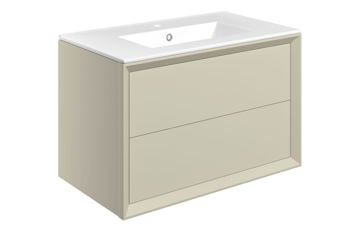 Deba 600/800/1200mm Wall Hung Unit & Basin - Matt Cotton