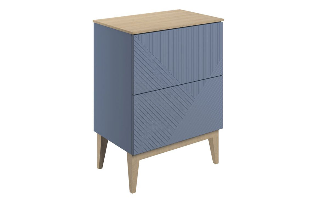 Teda 600/800mm Floorstanding Unit & Basin/ Worktop - Matt Smoke Blue
