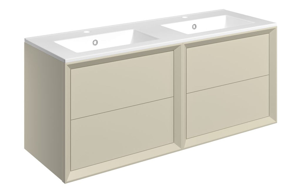 Deba 600/800/1200mm Wall Hung Unit & Basin - Matt Cotton