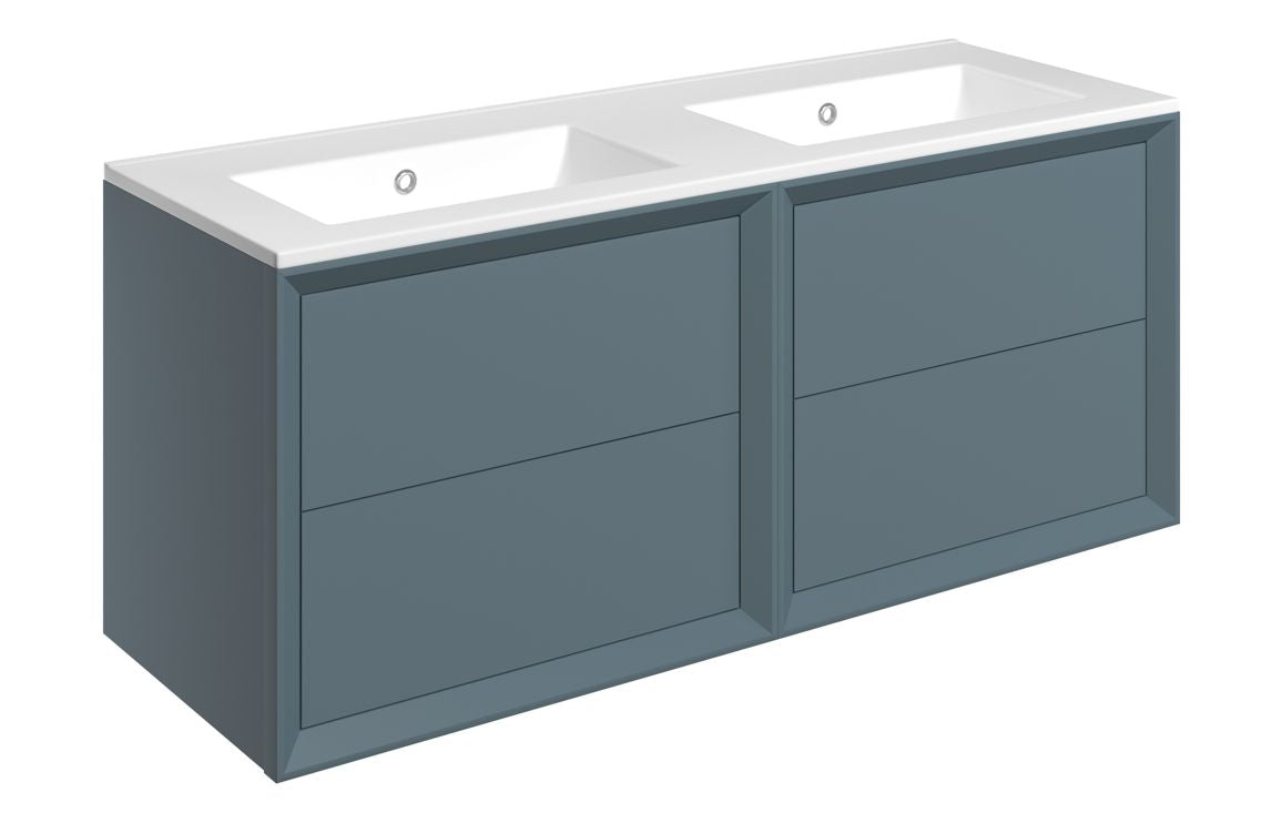 Deba 600/800/1200mm Wall Hung Unit & Basin - Matt Storm Blue