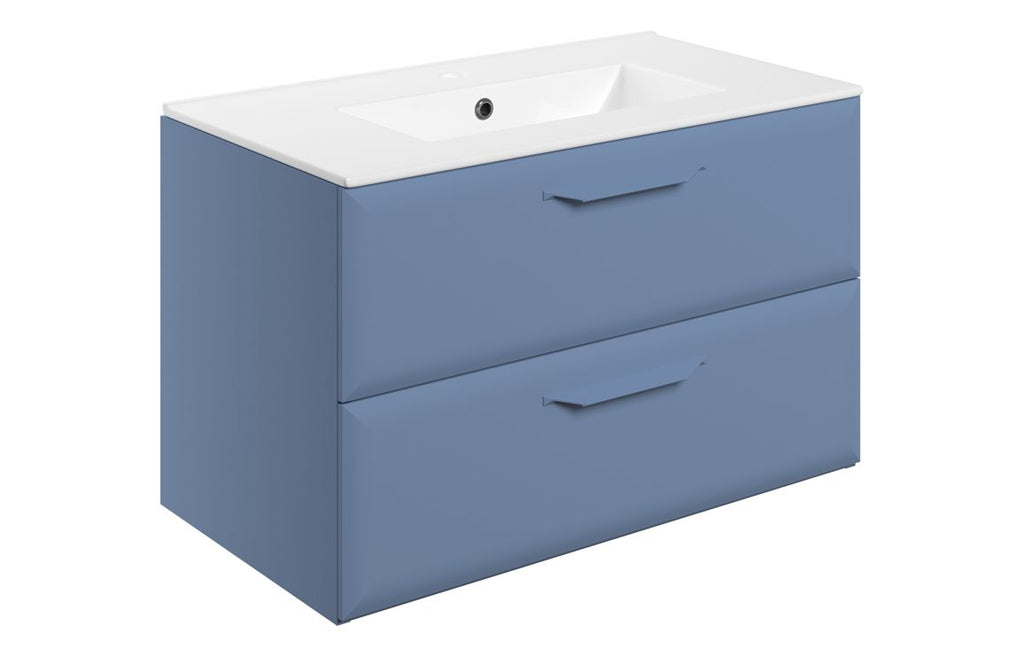 Mendi 400/600/800/1200mm Floorstanding/ Wall Hung Unit & Basin - Matt Misty Blue
