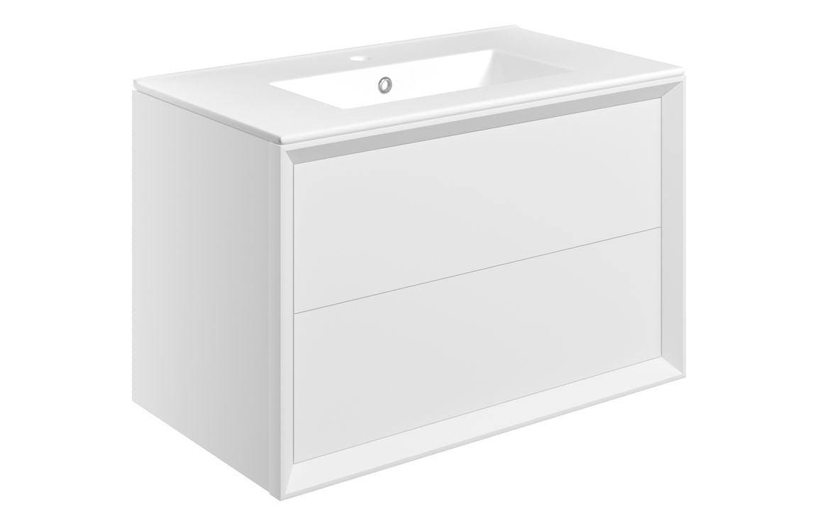 Deba 600/800/1200mm Wall Hung Unit & Basin - Matt White