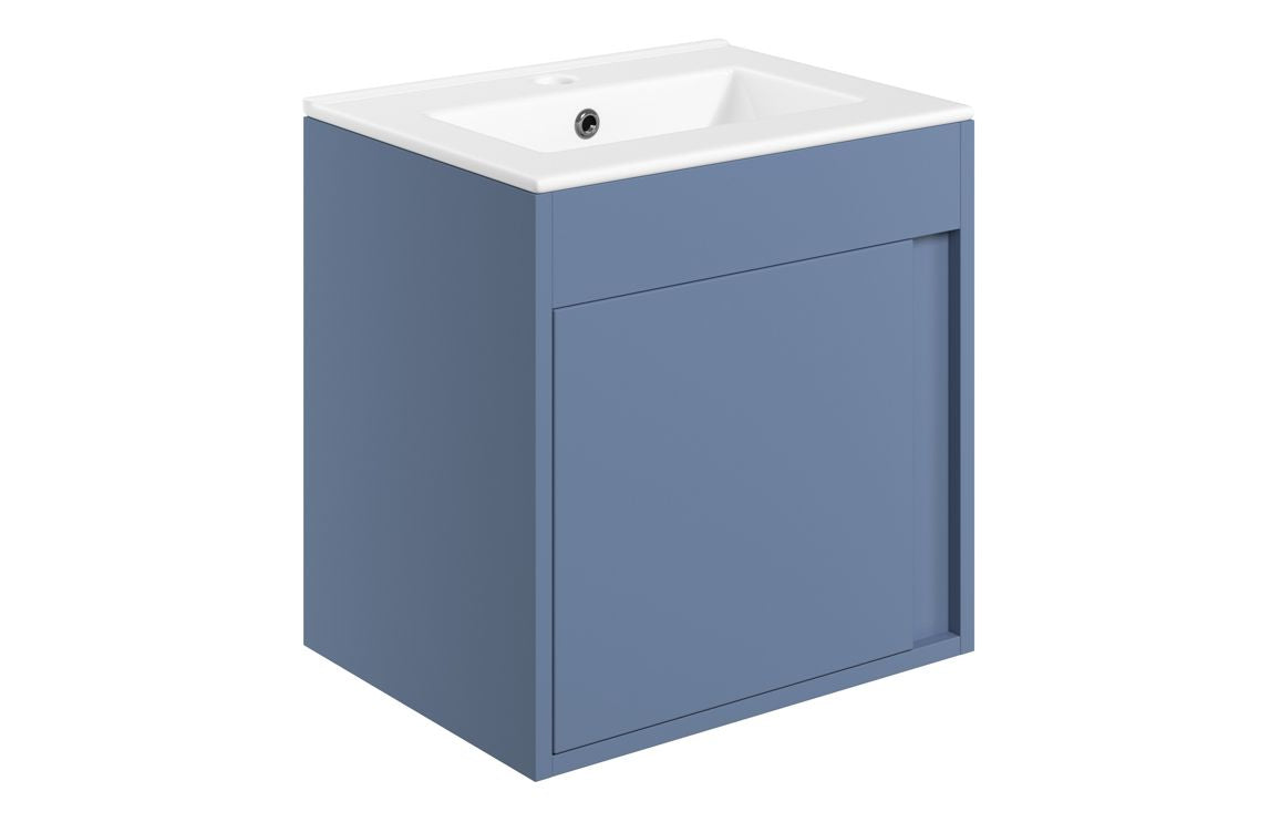 Aire 400/500mm Floorstanding/ Wall Hung Unit & Basin - Matt Misty Blue