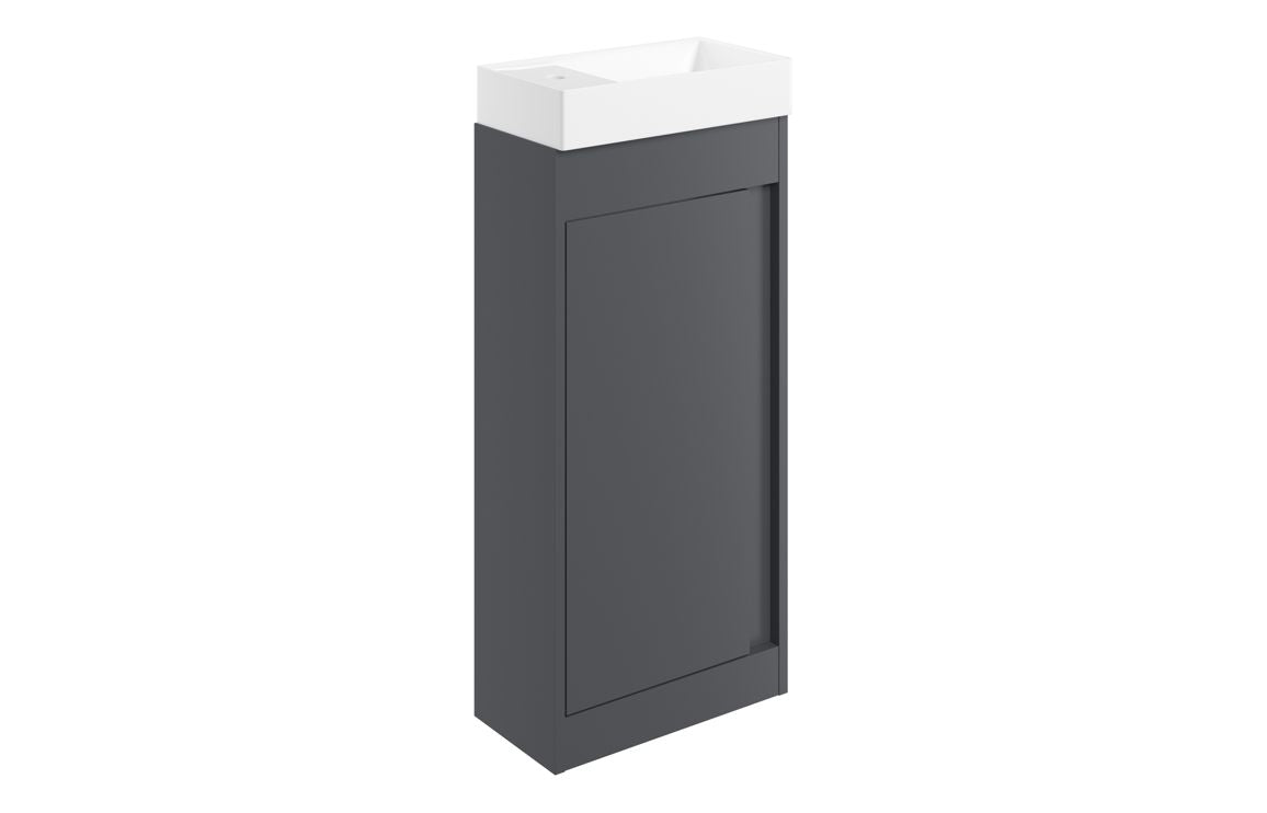 Aire 400/500mm Floorstanding/ Wall Hung Unit & Basin - Matt Graphite Grey