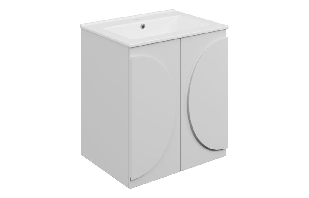Veer 600/1000mm Floorstanding Unit & Basin - Matt White
