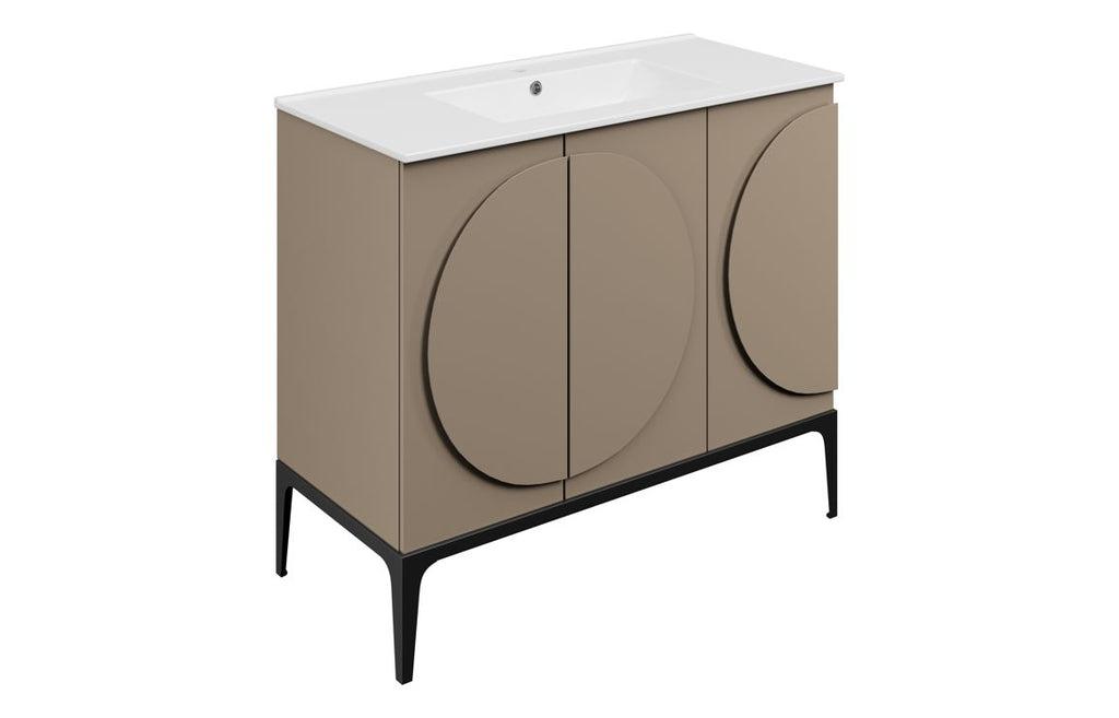 Veer 600/1000mm Floorstanding Unit & Basin - Matt Taupe