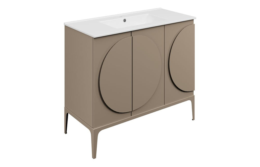 Veer 600/1000mm Floorstanding Unit & Basin - Matt Taupe