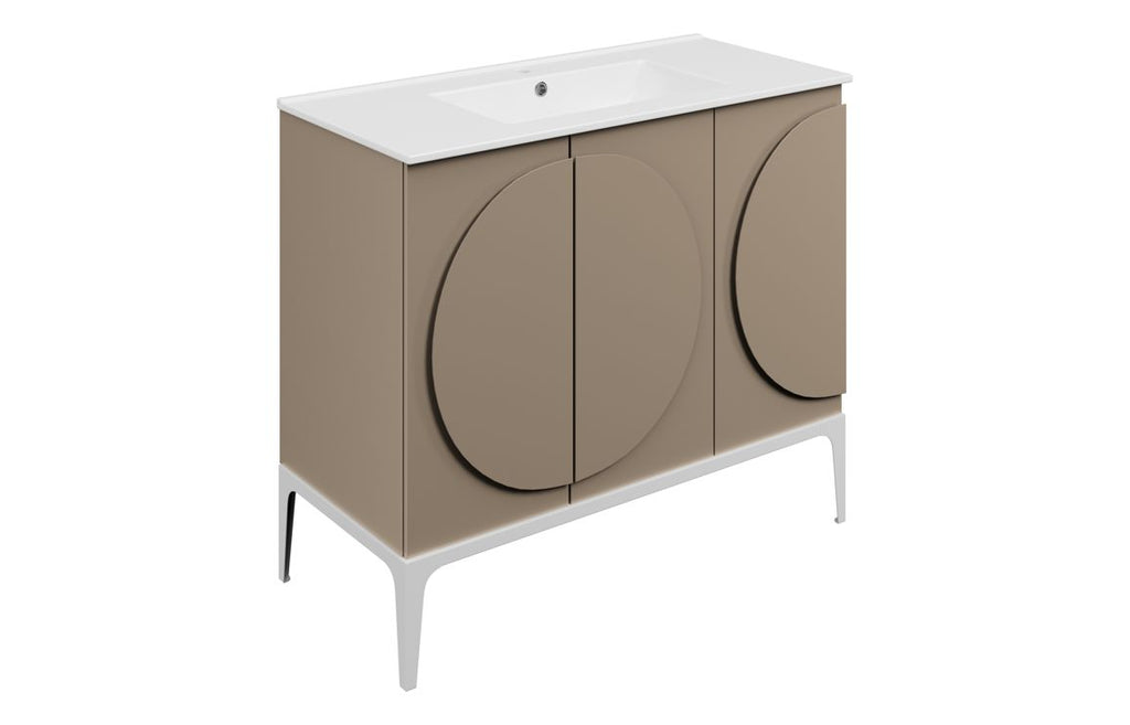 Veer 600/1000mm Floorstanding Unit & Basin - Matt Taupe