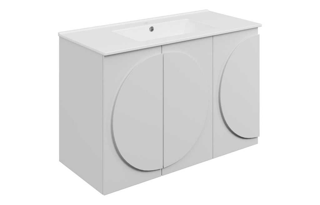 Veer 600/1000mm Floorstanding Unit & Basin - Matt White