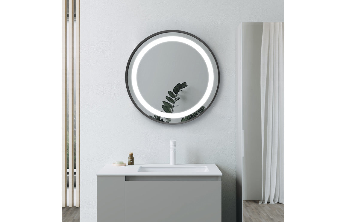Bonfire Round Front-Lit LED Mirror 600 x 600 mm - Bronze, Black, Brass