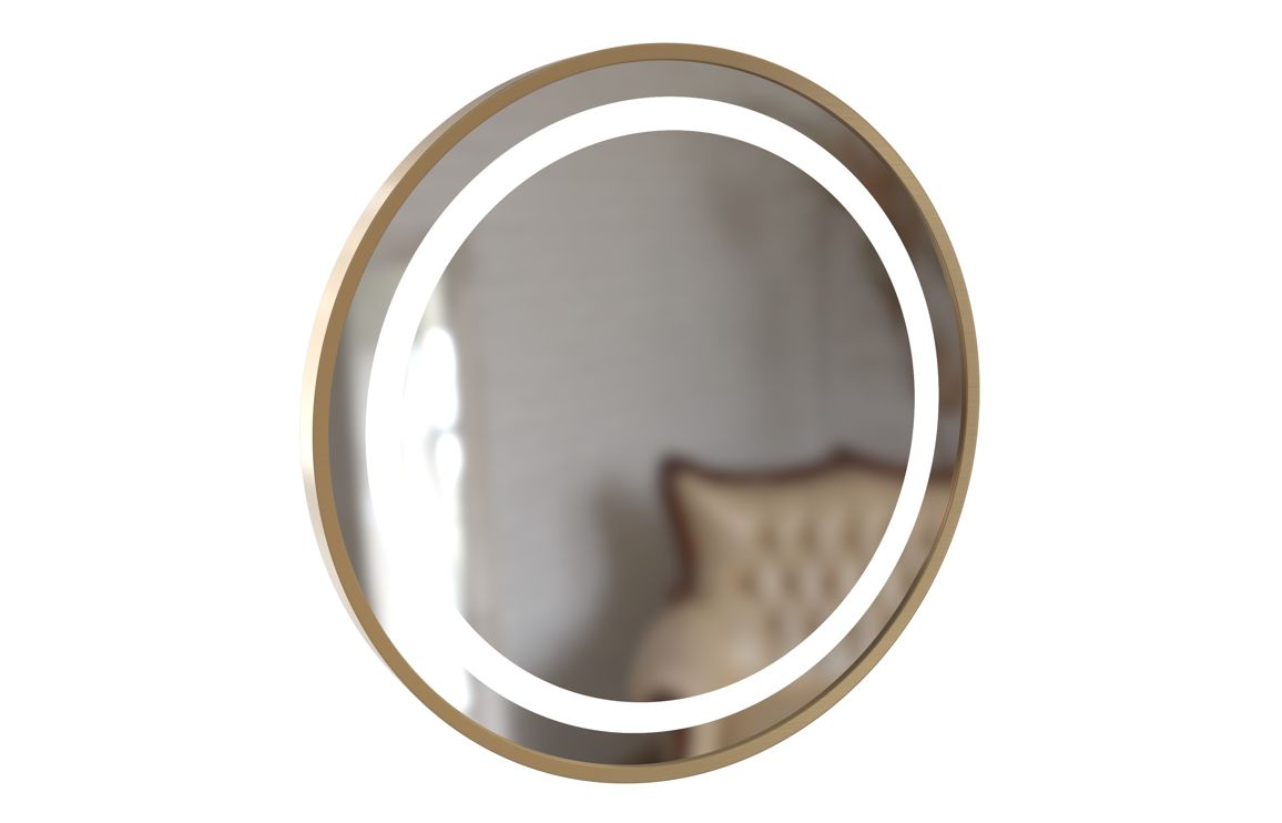 Bonfire Round Front-Lit LED Mirror 600 x 600 mm - Bronze, Black, Brass