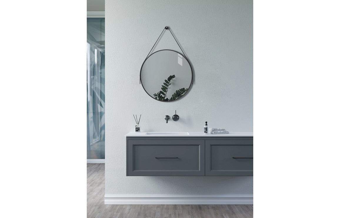 Bapco Round Plain Mirror 600 x 600 mm - Black