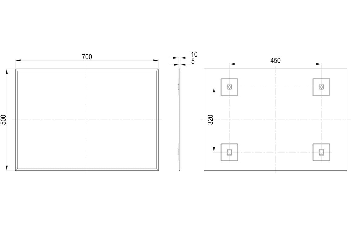 Akela Rectangular Plain Mirror 600/ 700/ 800 mm