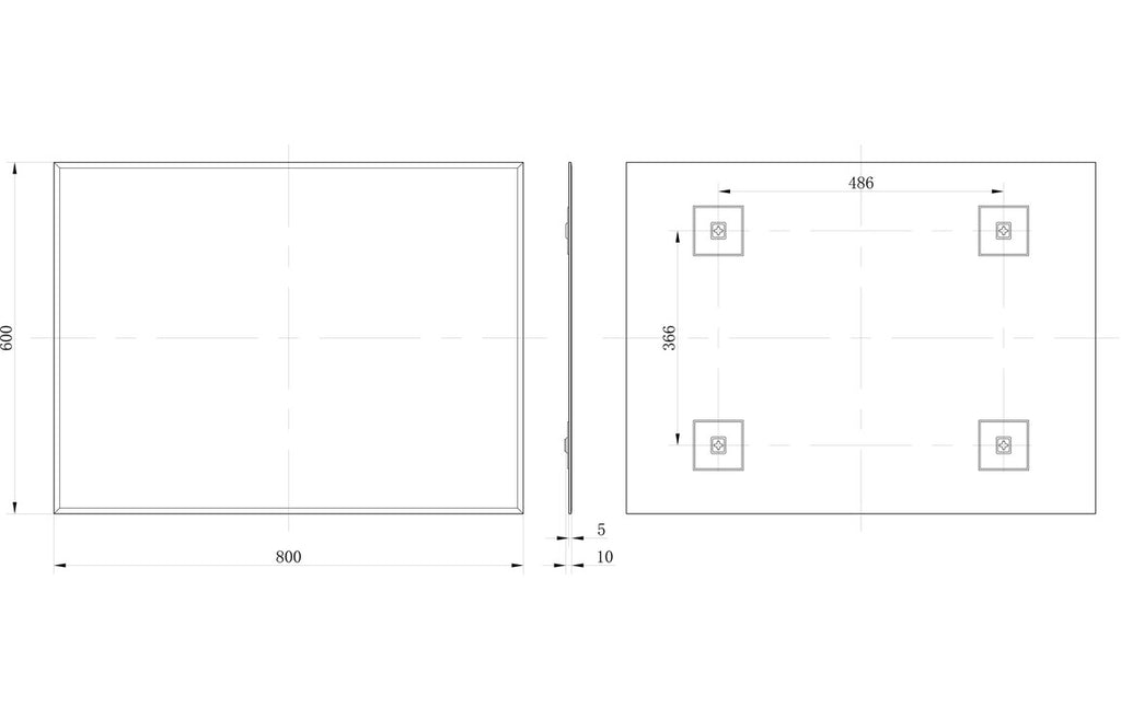 Akela Rectangular Plain Mirror 600/ 700/ 800 mm